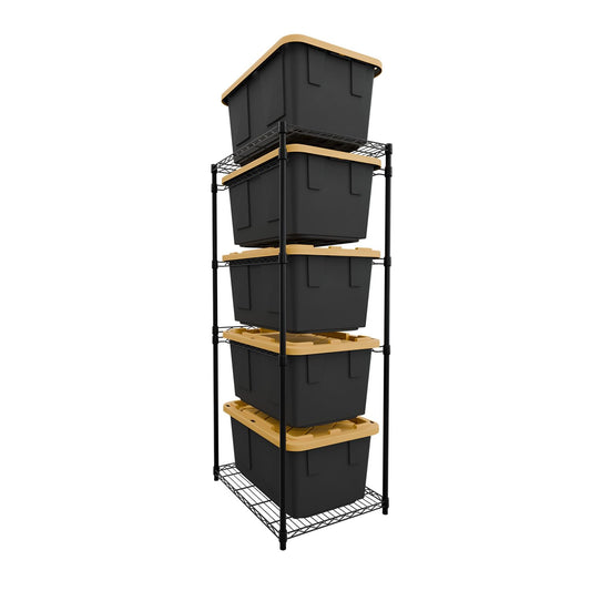 27 Gallon Tote Storage Rack (1 Pack / Black)