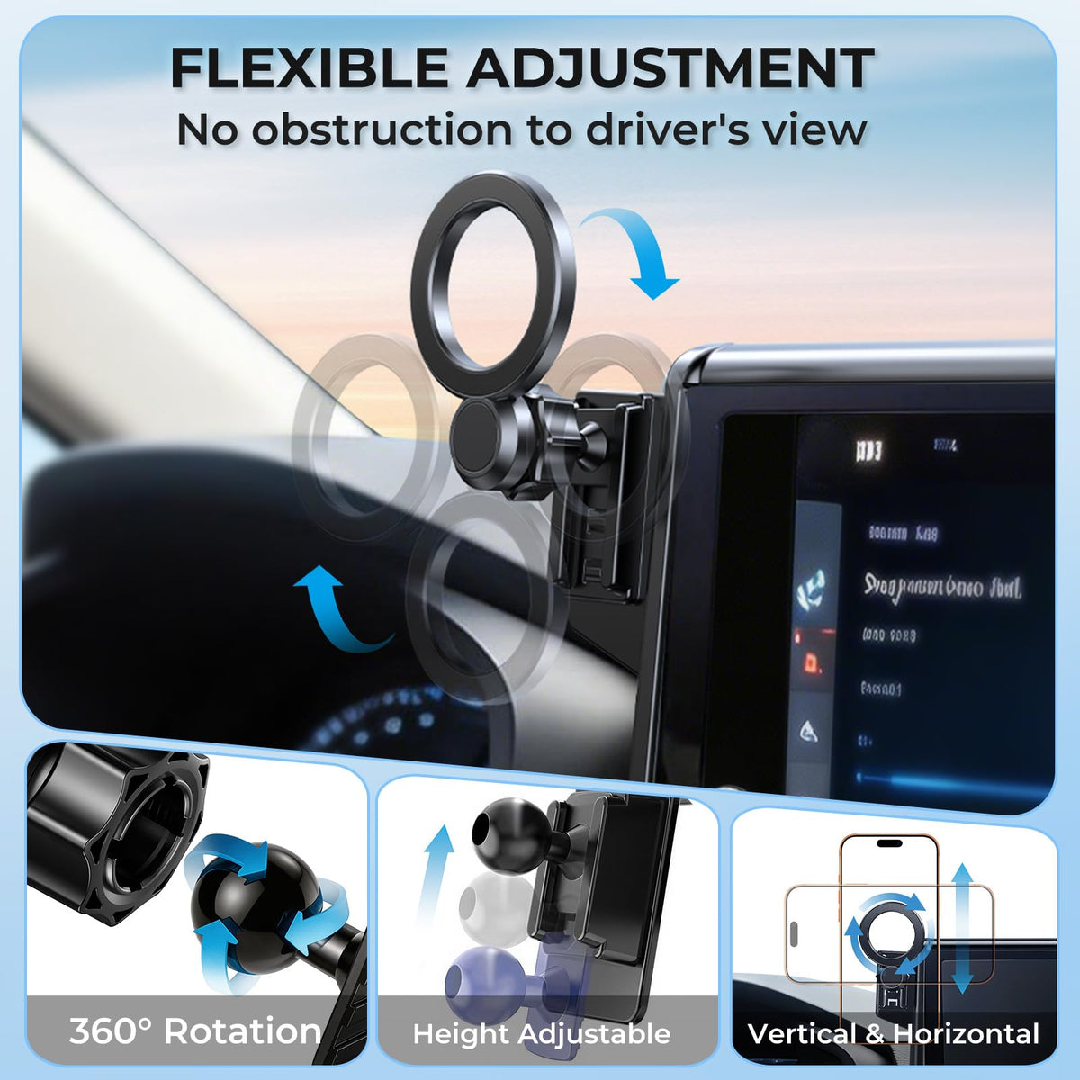 Car Phone Holder for Toyota RAV4 2026 with 12.9