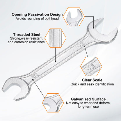 13x17mm Double Open End Wrench 15° Offset Angle Wrenches (13mm x 17mm)