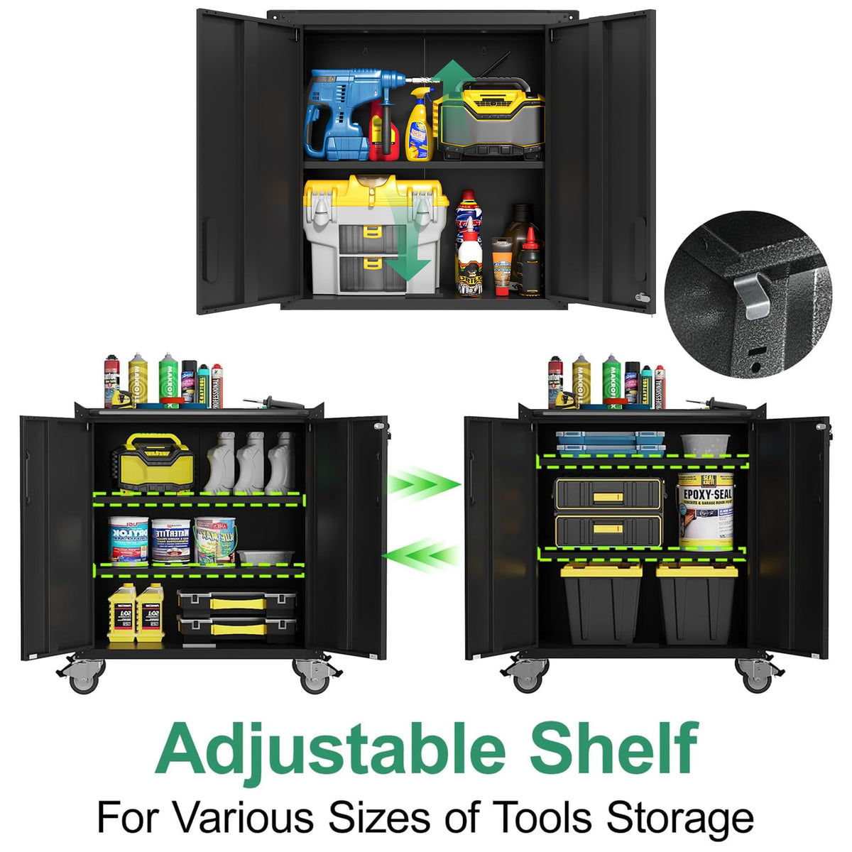 Garage Cabinet System (Black / 10 Pcs-StyleA)