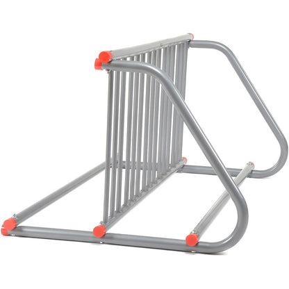59-3/4"L Grid Bike Rack, Double Sided, Powder Coated Steel, 10-Bike Capacity, Gray, Commercial Bike Rack for Stores, Parks and Schools