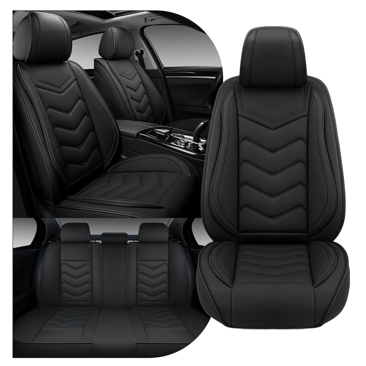 Car Seat Covers for Chrysler Pacifica 2004 (Pure Black / Full Set)