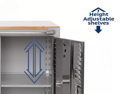 Heavy Duty Rolling Storage Cabinet with Wheels and Drawers (2 Door (28" W x 18” D x 34.5" H) / Granite)