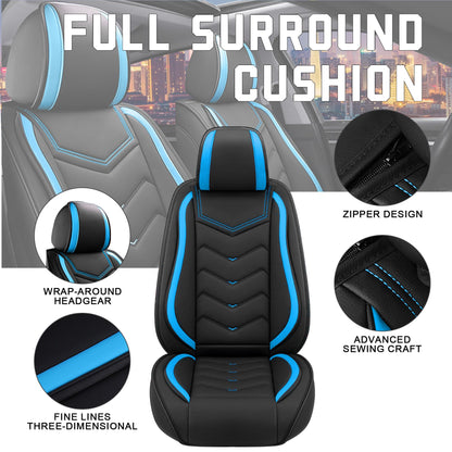 Car Seat Covers for Chrysler Pacifica 2004 (Black Blue / Full Set)