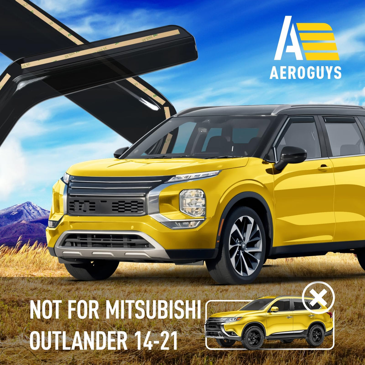Extra Durable Window Deflectors in (For Mitsubishi Outlander 22-27)