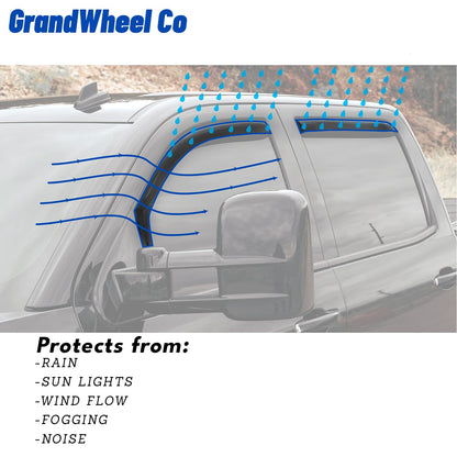 Window Deflectors Smoke Tinted in (For RAM 19-27 Quad Cab)