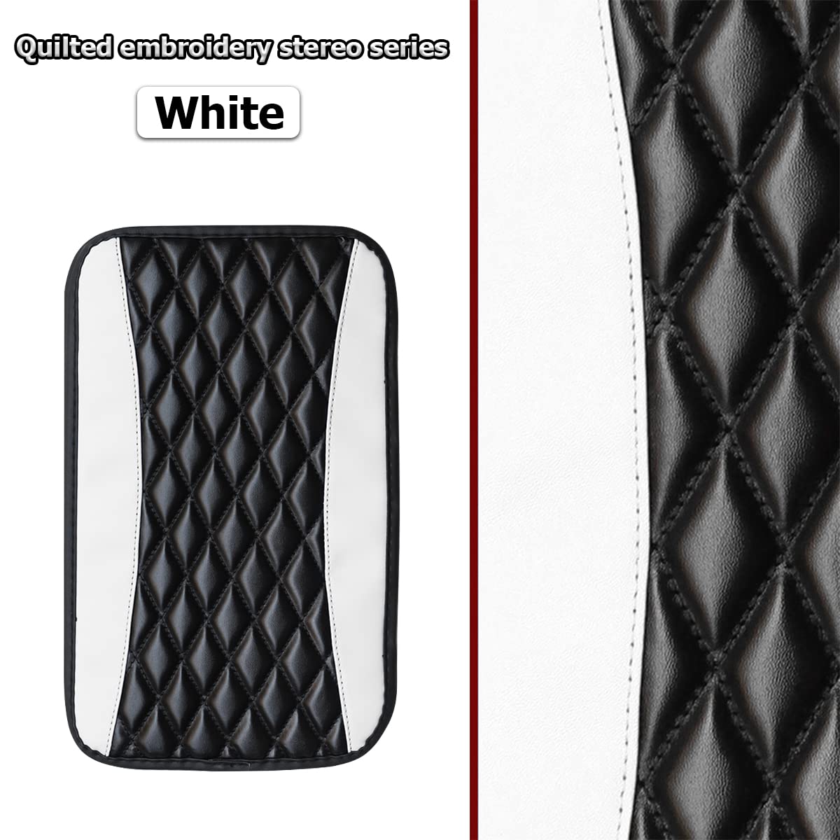 Car Center Console Pad (No Side Storage Pocket / White)