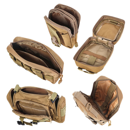 Universal Tactical Seat Back Organizer Vehicle Molle Panel Organizer Storage Bag with 5 Detachable Molle Pouch for All Vehicel Such as Jeep (A model-Khaki)