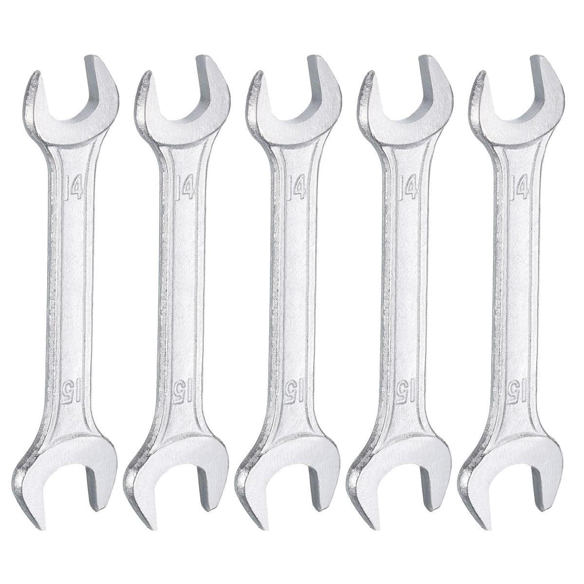 5pcs 14x15mm Double Open End Wrench 15° Offset Angle Wrenches (14mm x 15mm)