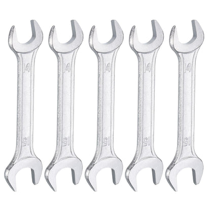 5pcs 14x15mm Double Open End Wrench 15° Offset Angle Wrenches (14mm x 15mm)