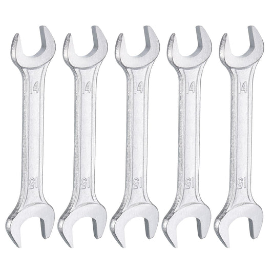 5pcs 14x15mm Double Open End Wrench 15° Offset Angle Wrenches (14mm x 15mm)