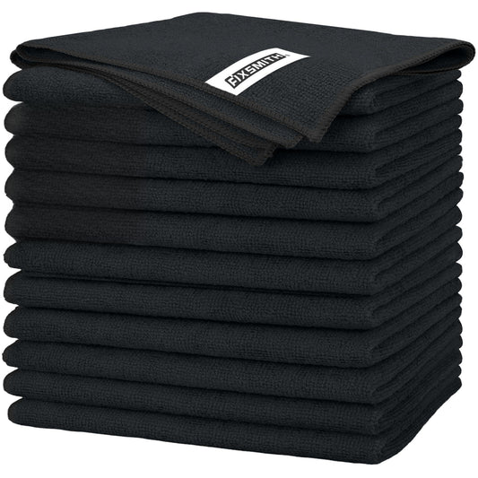 Black Microfiber Cleaning Cloth (Black / 12pk)