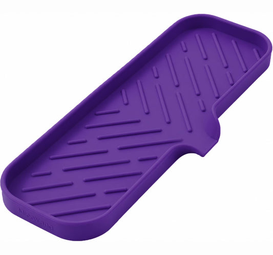 Silicone Soap Dish with Drain Spout (Purple / L(12"×4"))