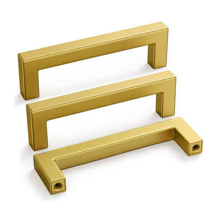 30 Pack 3-1/2 In Gold Cabinet Handles Brushed Brass Drawer Pulls (Gold / 3-1/2 inch hole centers)