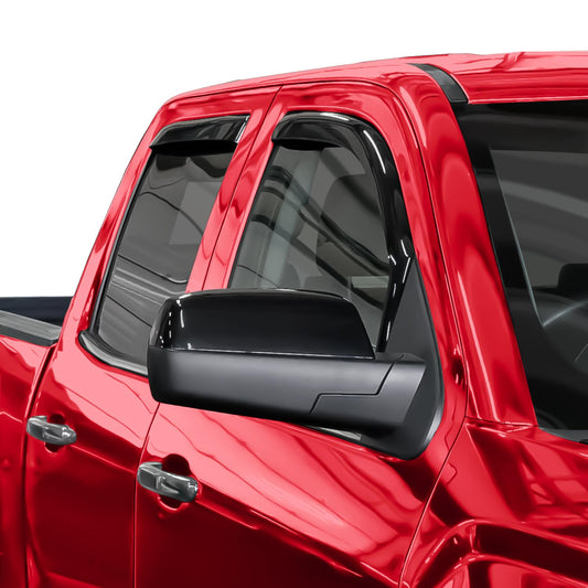 in Channel Extra Durable Rain Guards for Trucks GMC Sierra 2014 (BLACK)