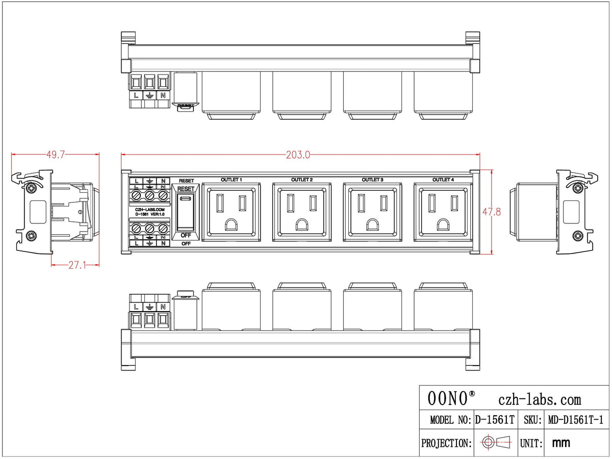 DIN Rail Mount AC 120V NEMA 5
