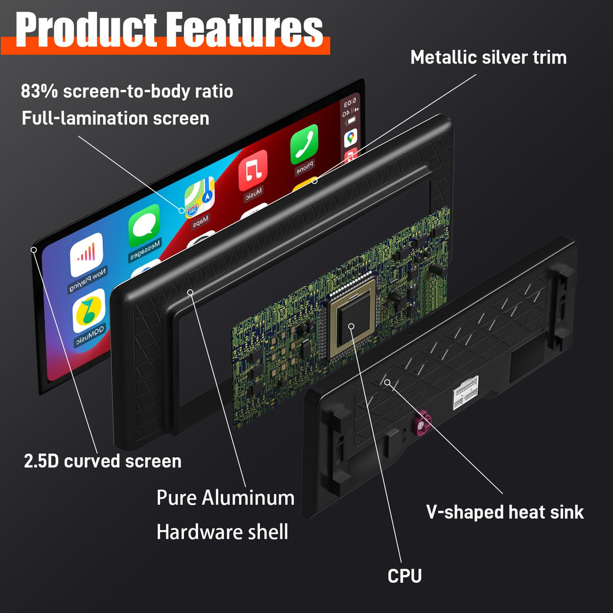 12.3" Ultra Thin Linux CarPlay Screen for BMW X5 X6 E70 E71 CIC (12.3" Ultra-thin E70 E71 Cic Linux + No Camera)