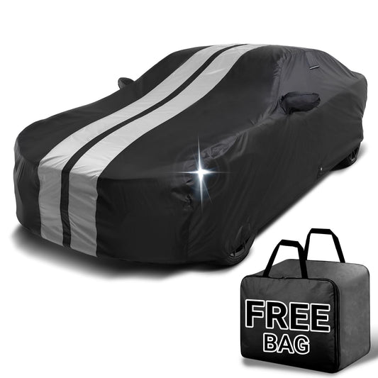 Car Cover Waterproof All Weather for 2005 (Black / Gray (Stripe) / 14. Cobalt 2005-2010)